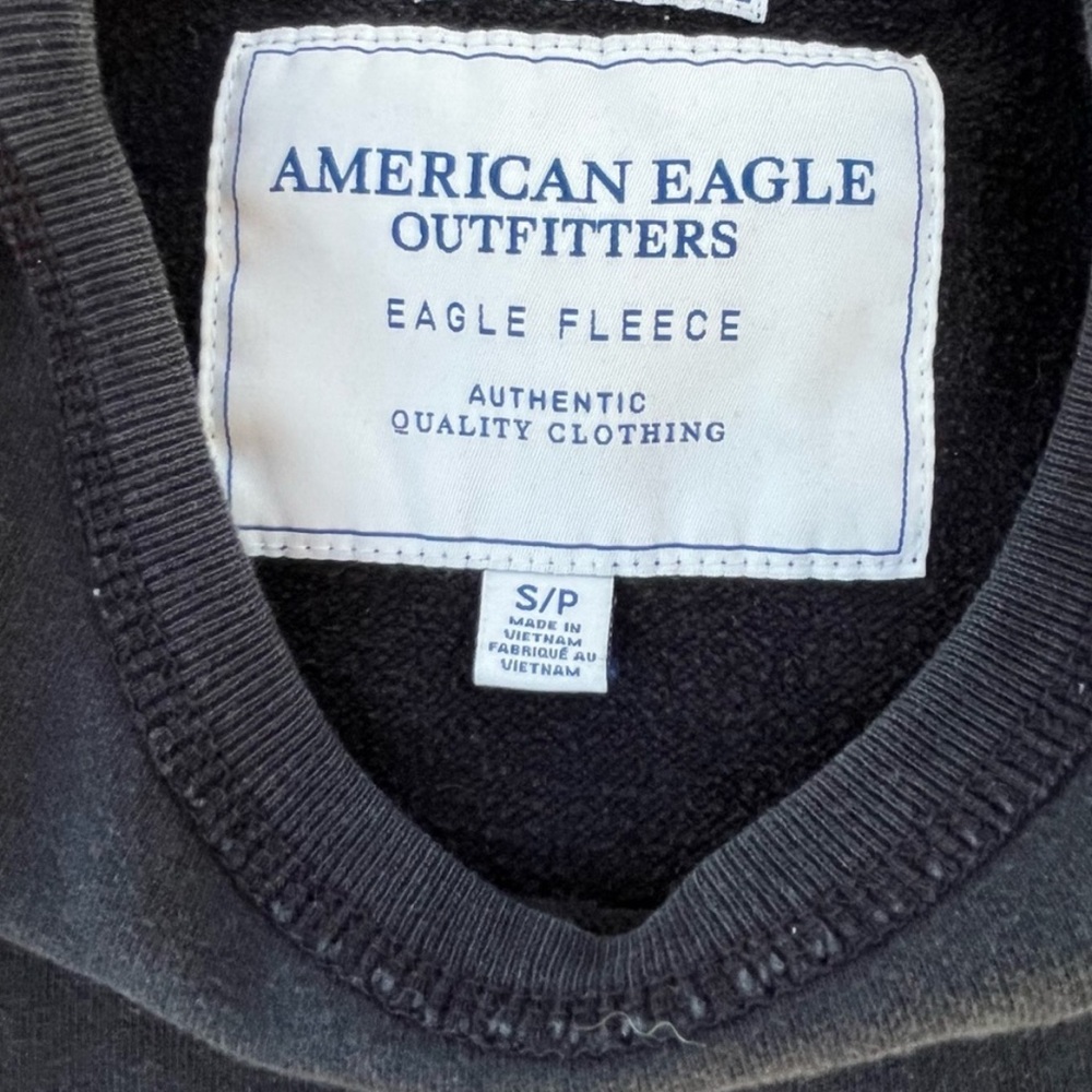 AMERICAN EAGLE OUTFITTERS VINTAGE FIT SWEATER AEO 1977 WOMENS S NAVY BLUE - Picture 6 of 9